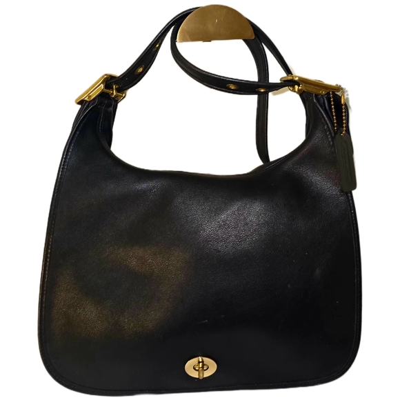 Coach Vintage Black Crescent Leather Legacy Classic Crossbody